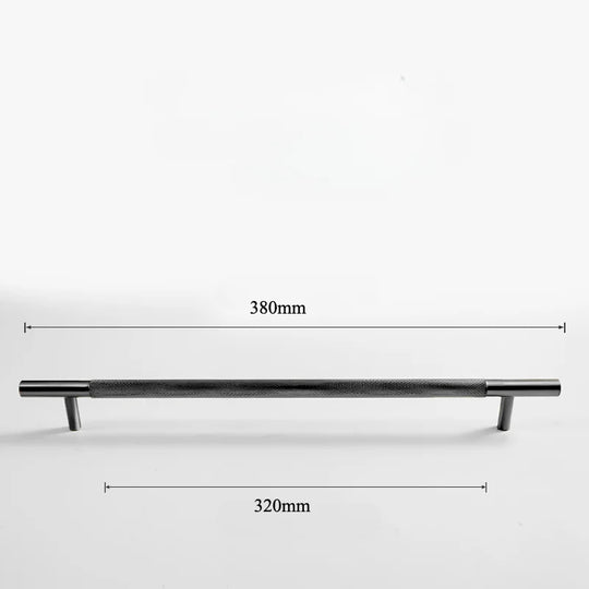 Black Knurled Brass Furniture Handles – Modern Textured Pulls and Knobs (80–500mm)