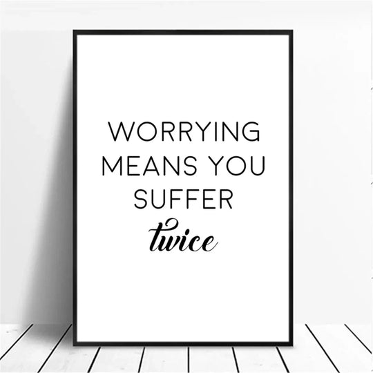 Positive Energy Black White Quote Canvas Wall Art