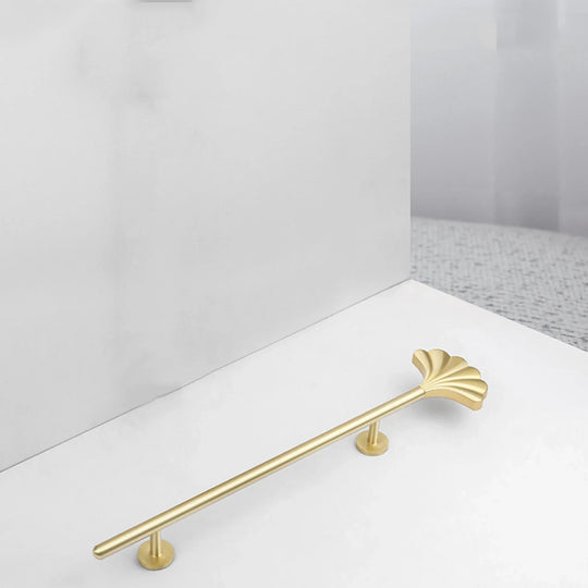 Solid Brass Ginkgo Leaf Handle – Elegant Gold Furniture Knob for Cabinets, Wardrobes, and Cupboards