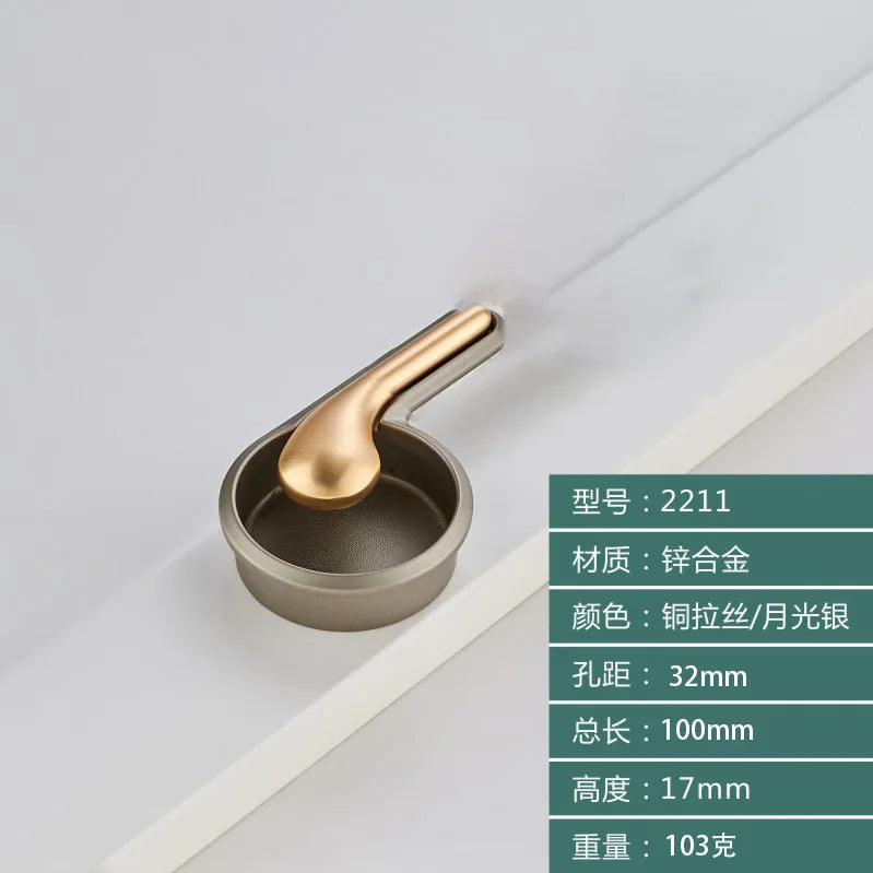 Modern Minimalist Zinc Alloy Handles – Invisible Embedded Cabinet Pulls