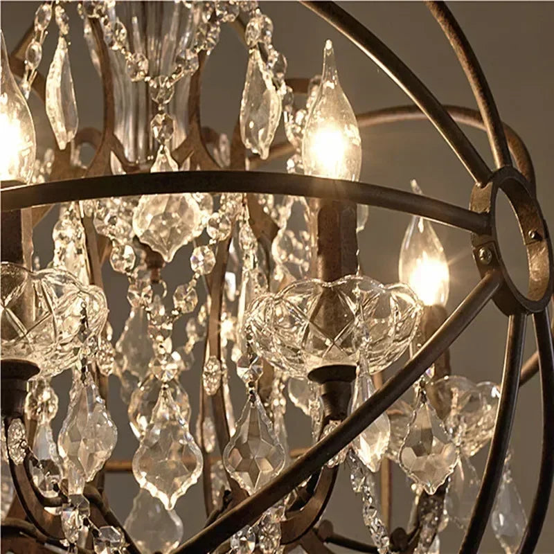 Birdcage Iron Crystal LED Pendant Lamp