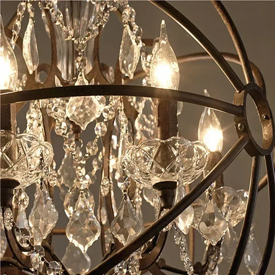 Birdcage Iron Crystal LED Pendant Lamp