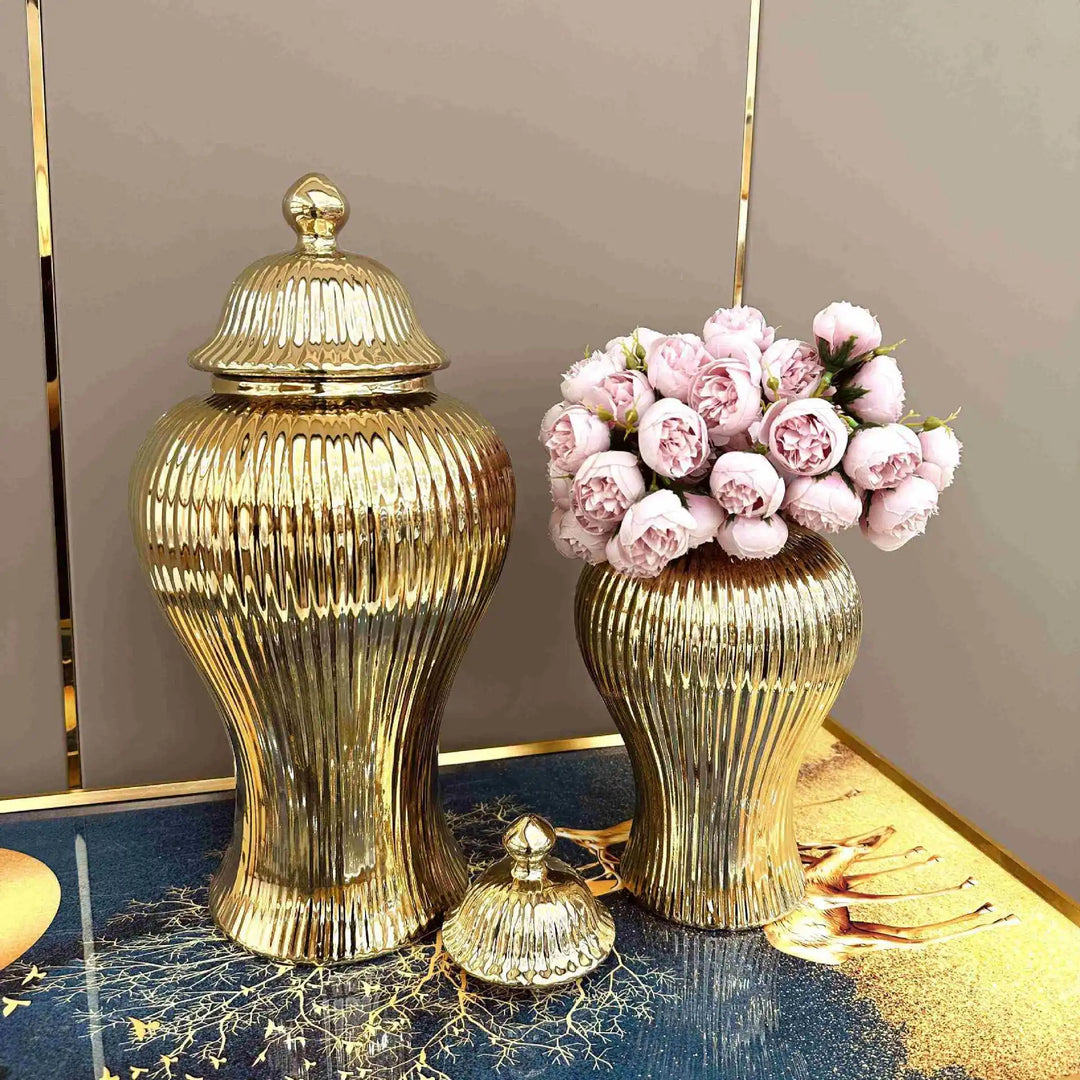 Electroplated Ceramic Decorative Vase for Entrance and Tabletop