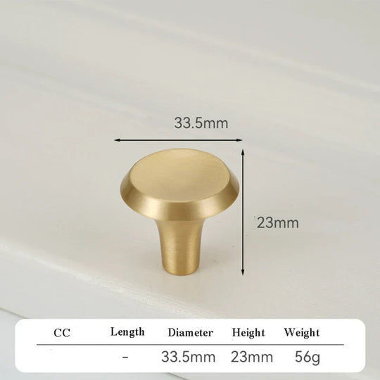 Satin Gold Brass Wardrobe Handles – Modern Pulls and Knobs for Furniture (50–260mm)
