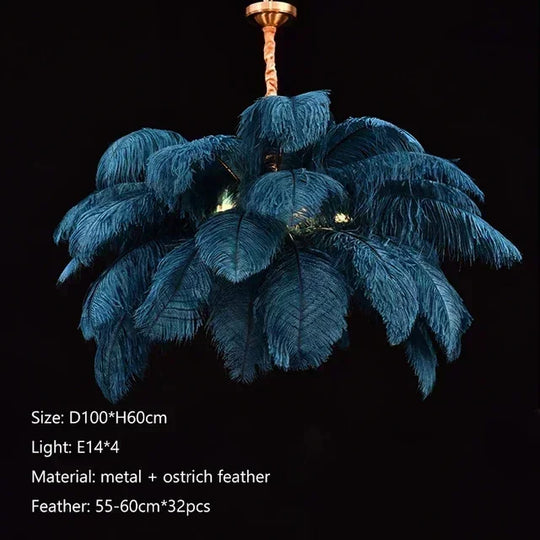 Nordic Feather Pendant Light Modern Art Chandelier for Bedroom