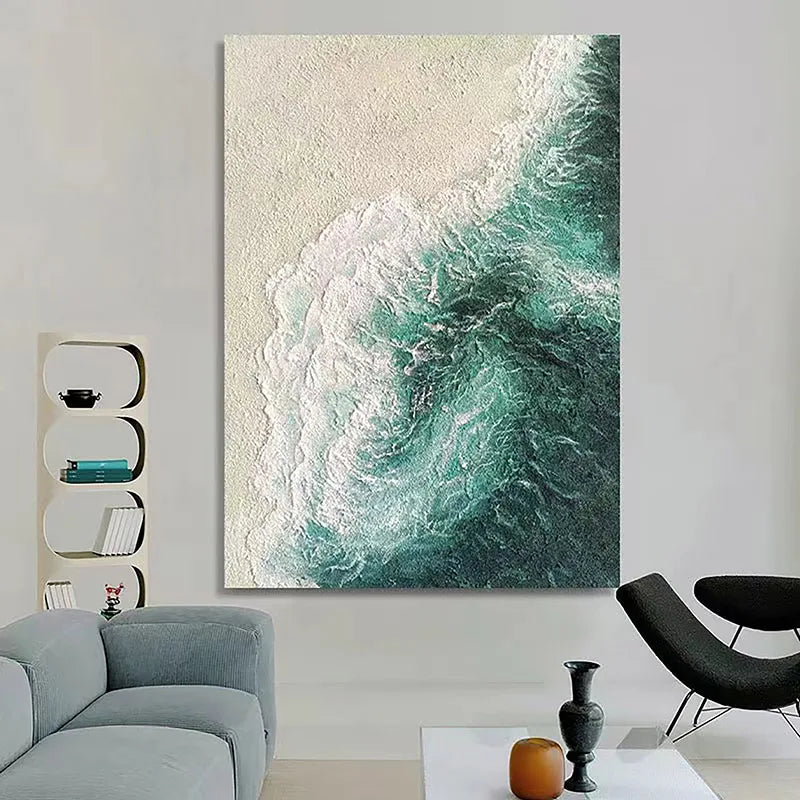 Abstract Sea Surf Coastal Canvas Wall Art Ocean Waves