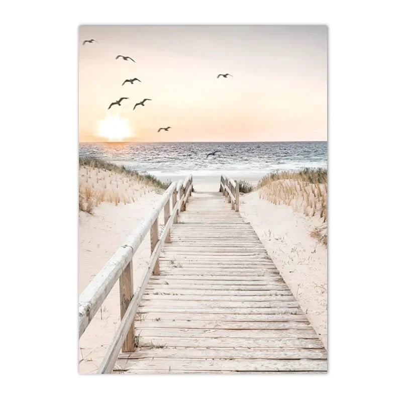 Tranquil Sunset Seascape Landscape Canvas Wall Art
