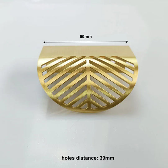 Leaf Shape Brass Handles – Modern Hidden Knobs for Furniture