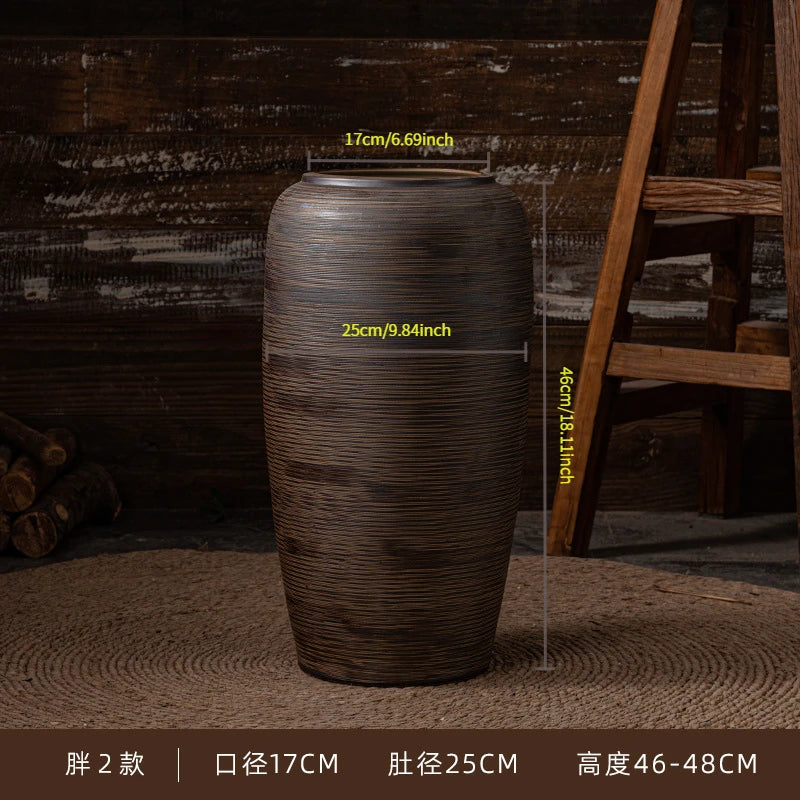 Large Floor Standing Ceramic Vase for Living Room and Courtyard Decor