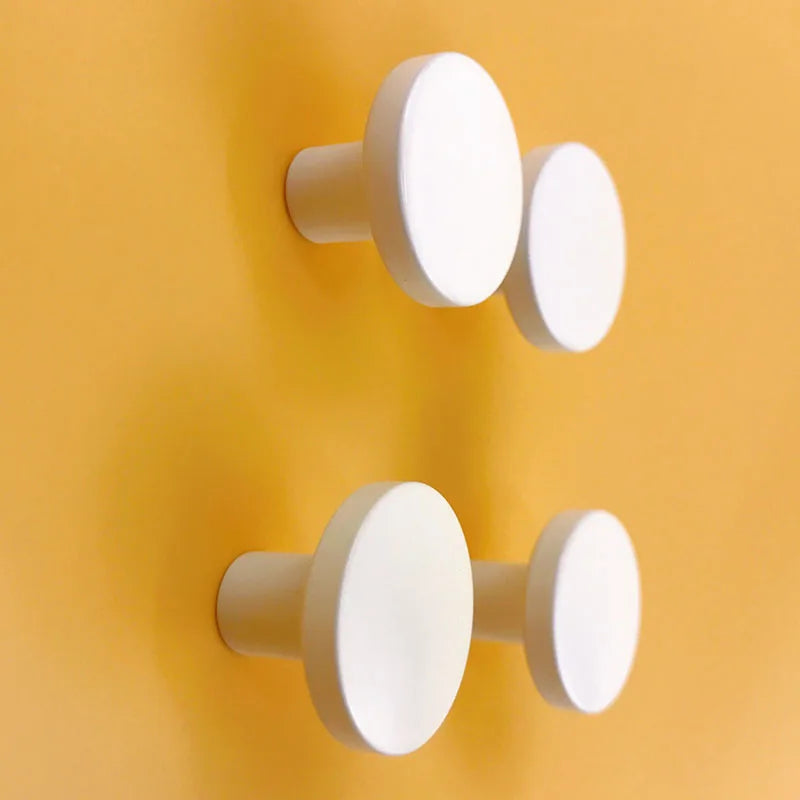 White Brass Cabinet Knobs – Modern Round Drawer & Door Pulls