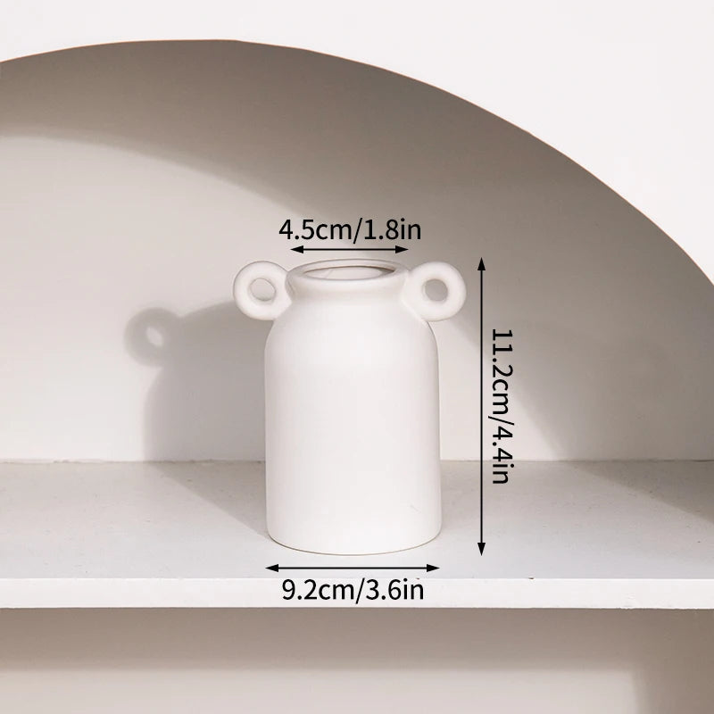 White Ceramic Vase Modern Minimalist Decorative Flower Vase