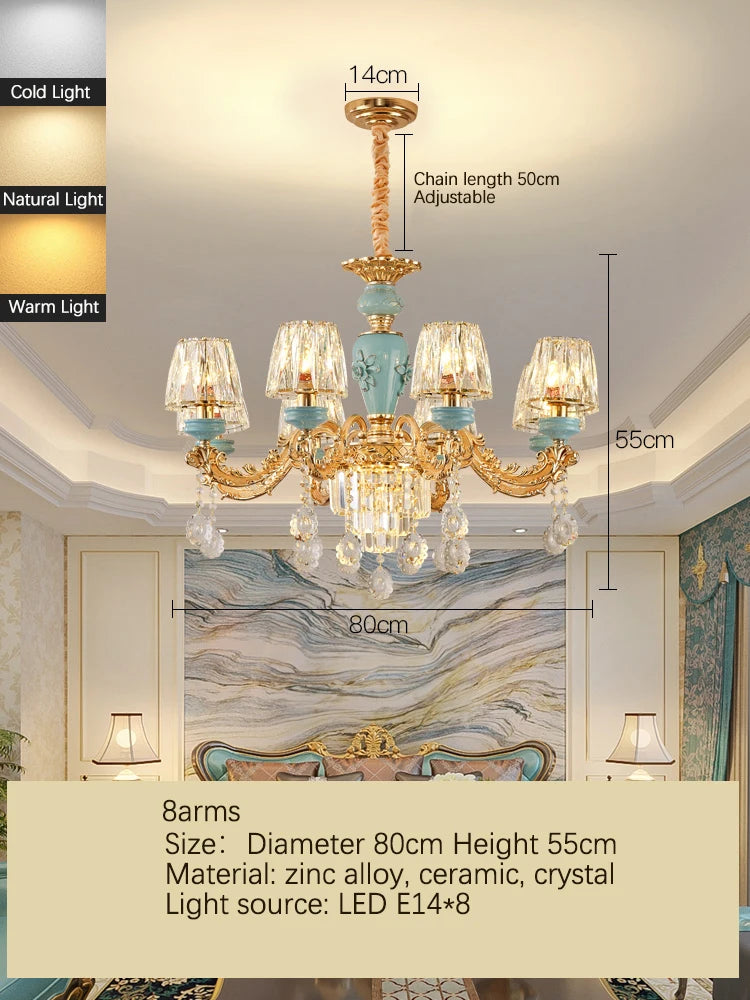 Luxury Umbrella Crystal Chandelier – European-Style Pendant for Villas & Hotels