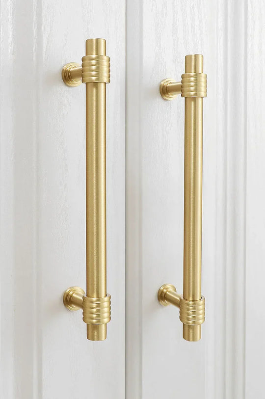 Satin Gold Furniture Handle – Solid Brass Pulls and Knobs for Cabinets and Wardrobes (50–358mm)