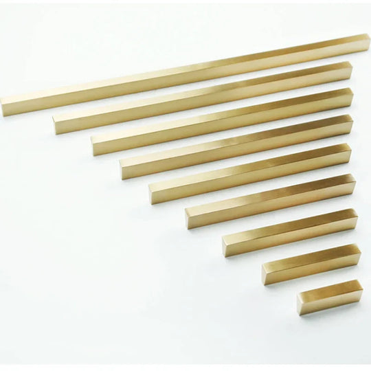 Brass Trapezoidal Cabinet Handles – High-End Golden Drawer Pulls for Wardrobes and Furniture