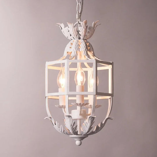 Serena Retro Metal Cage Chandelier 3-Light Pendant Dining Lamp