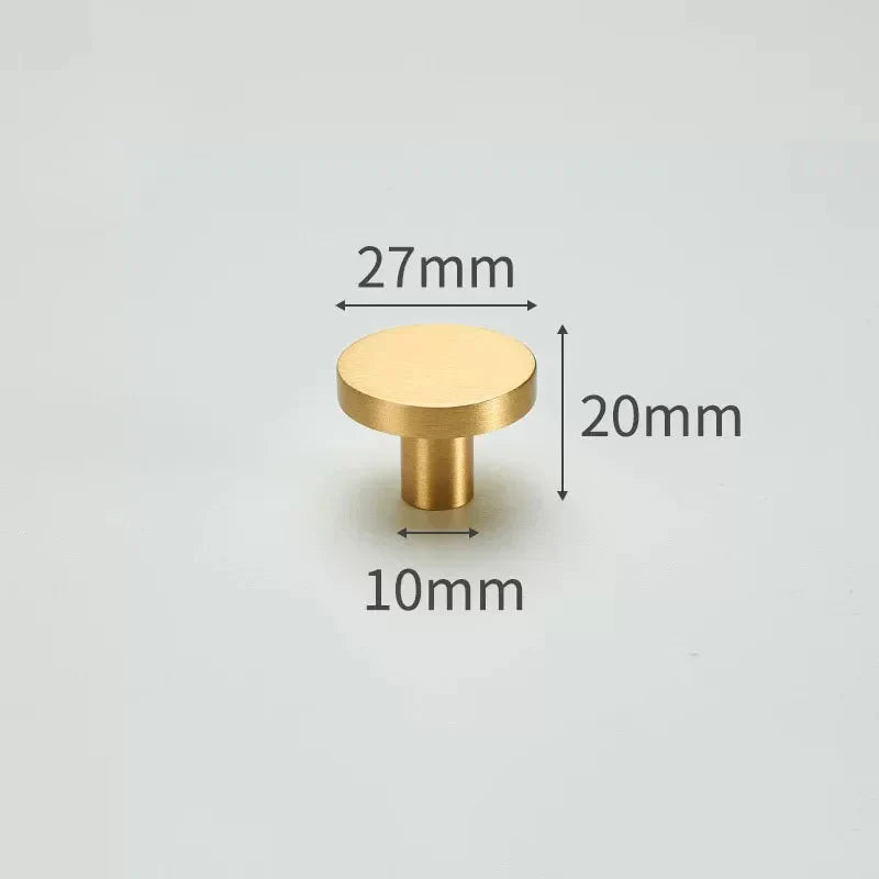 Modern Solid Brass Cabinet Knobs – Minimalist Wardrobe & Kitchen Pulls