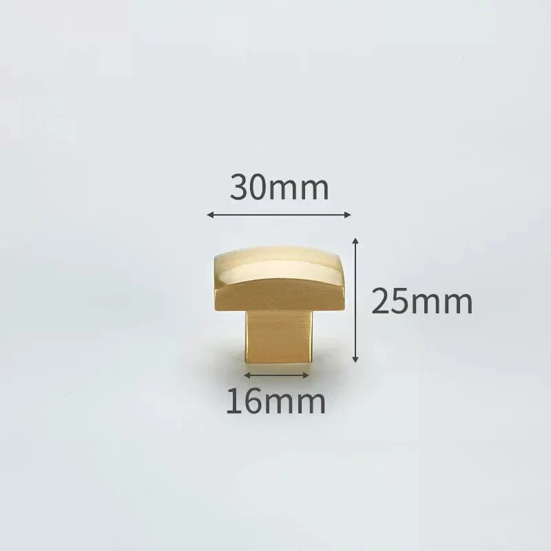 Modern Solid Brass Cabinet Knobs – Minimalist Wardrobe & Kitchen Pulls