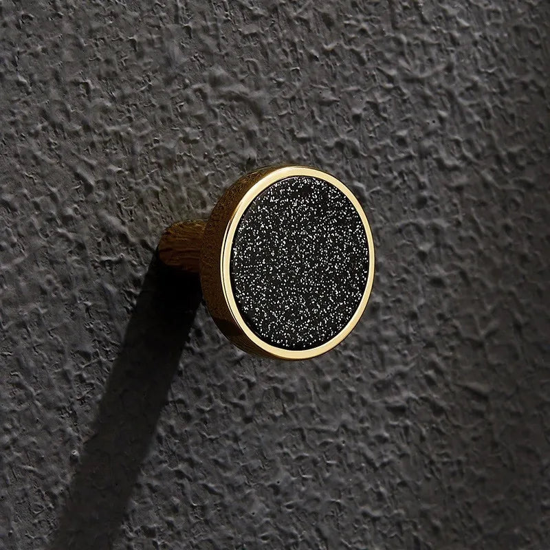 Shell Cabinet Handles – Gold Single-Hole Knobs & Multipurpose Hooks