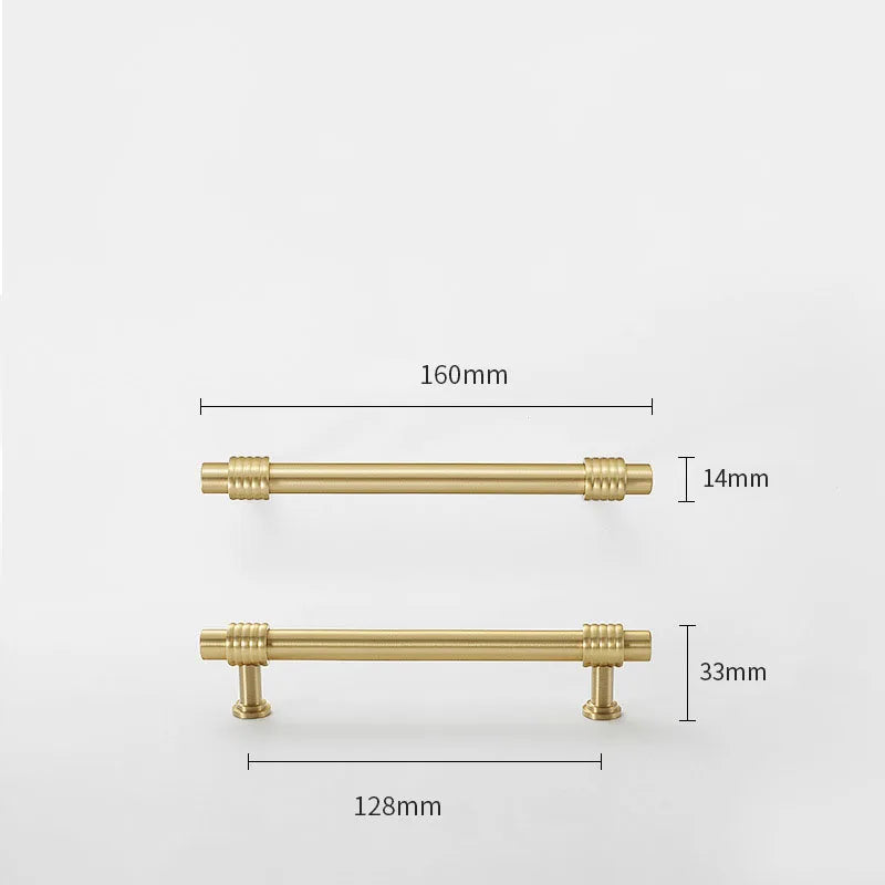 Satin Gold Furniture Handle – Solid Brass Pulls and Knobs for Cabinets and Wardrobes (50–358mm)