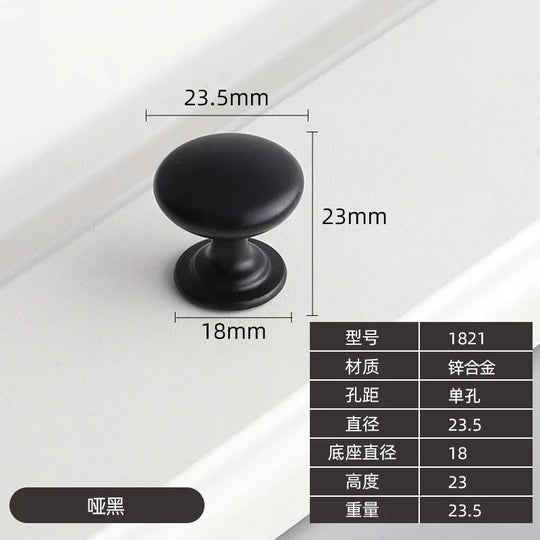 Modern Zinc Alloy Drawer Knobs – Single-Hole Cabinet Handles