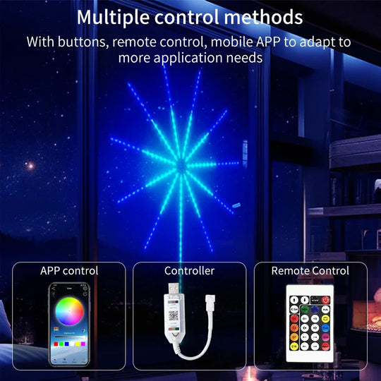 Fireworks LED String Lights USB RGB Music Sync Party Decoration