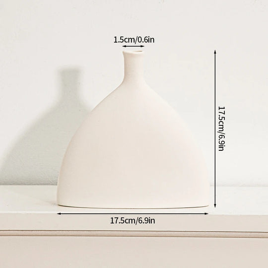 White Ceramic Vase Modern Minimalist Decorative Flower Vase