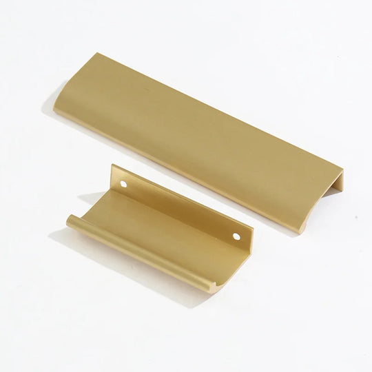Long Hidden Brass Handles – Invisible Pulls for Cabinets, Drawers, and Furniture (88–400mm)