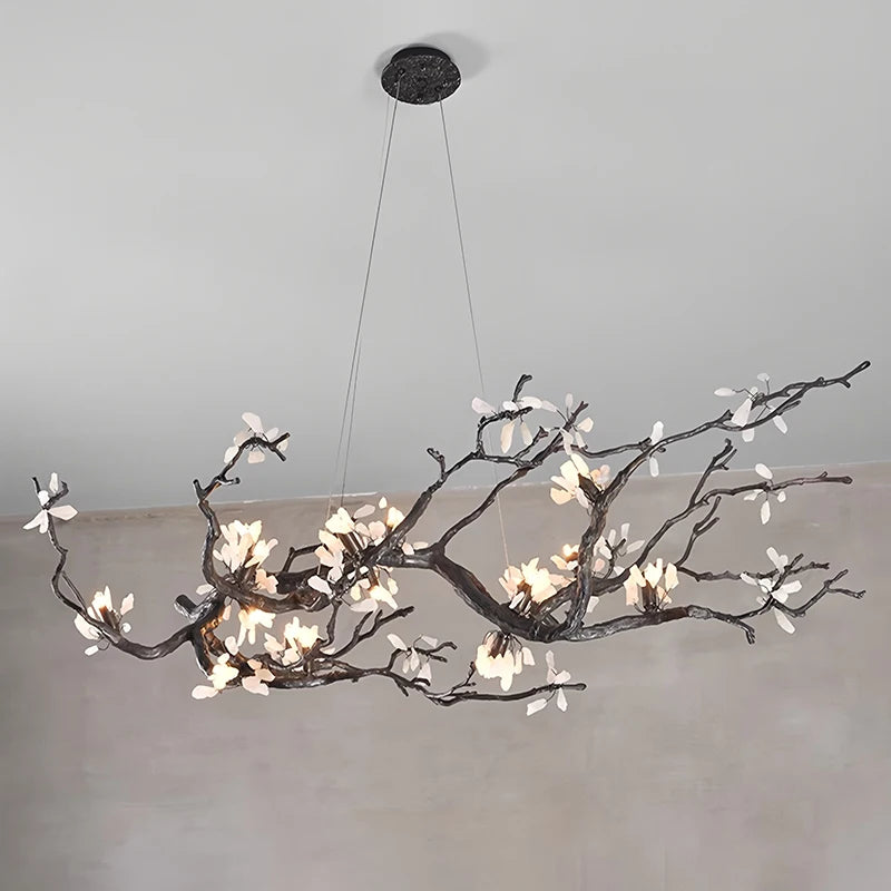 All Copper Branch Chandelier Modern LED Pendant Light for Living