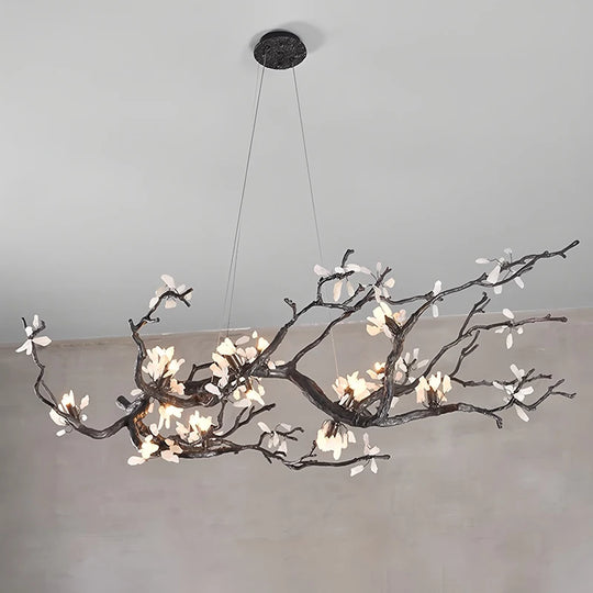 All Copper Branch Chandelier Modern LED Pendant Light for Living