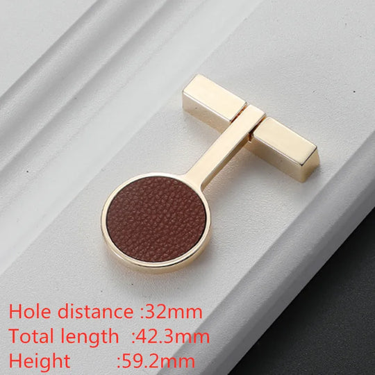 Modern Leather and Zinc Alloy Cabinet Handle – Elegant Pulls for Kitchen, Wardrobe, and Furniture (96mm)