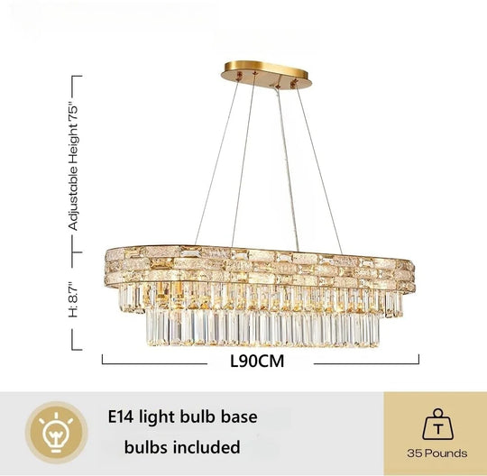 Modern Gold Crystal Chandelier for Dining & Living Spaces