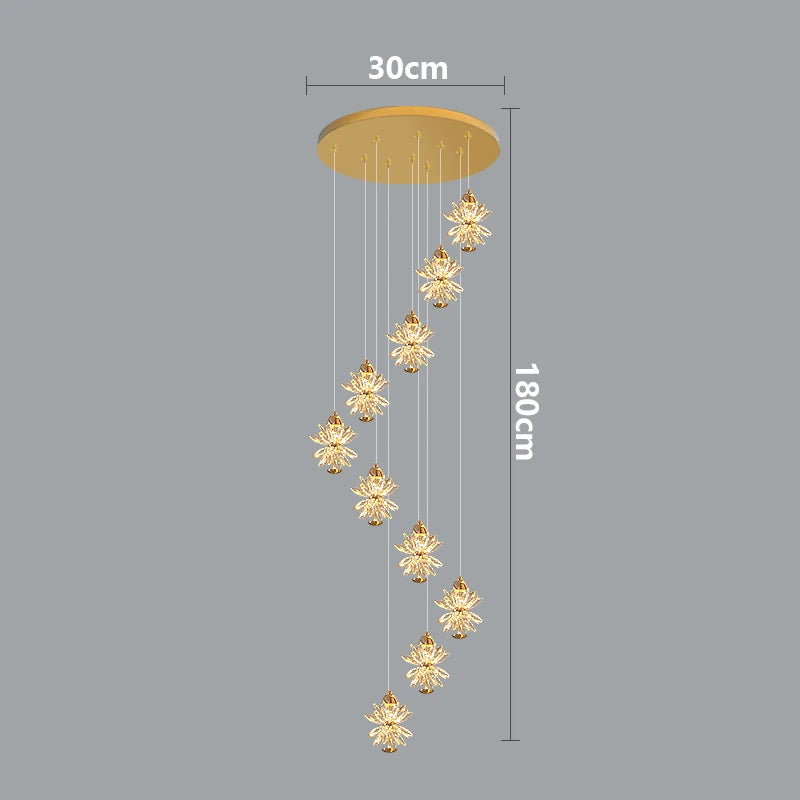 Nordic Crystal Minimalist LED Pendant Lamp – Luxurious Modern Hanging Light