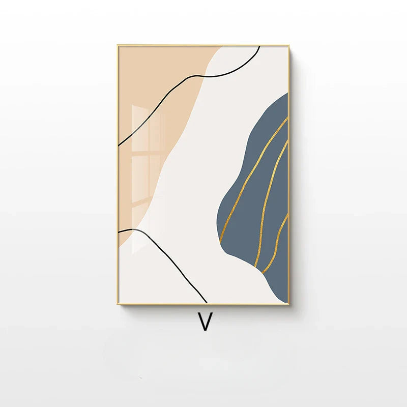 Neutral Shades Beige Brown Abstract Canvas Wall Art Unframed