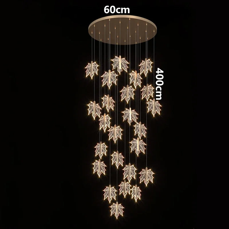 Nordic Leaf Acrylic LED Pendant Lamp – Elegant Dimmable Hanging Light