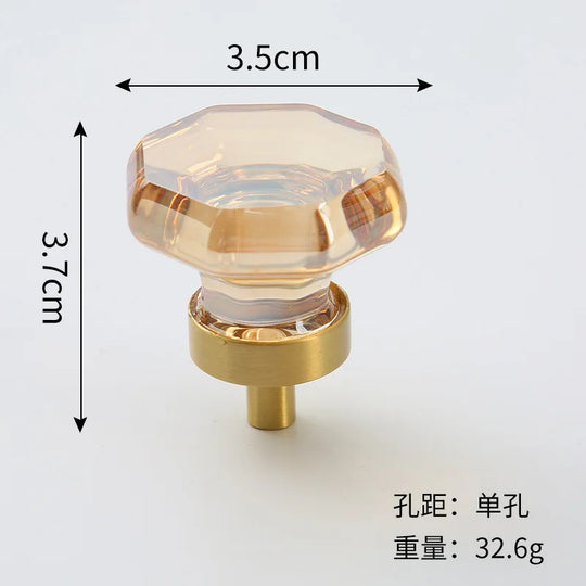 Brass Crystal Cabinet Handles – Light Luxury Furniture Knobs