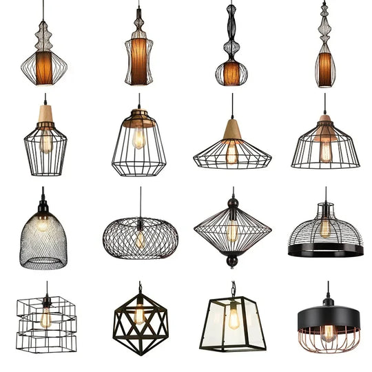 Retro Industrial Birdcage Chandelier – Rustic Farmhouse Hanging Lamp