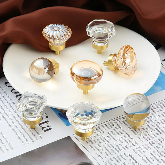 Brass Crystal Cabinet Handles – Light Luxury Furniture Knobs