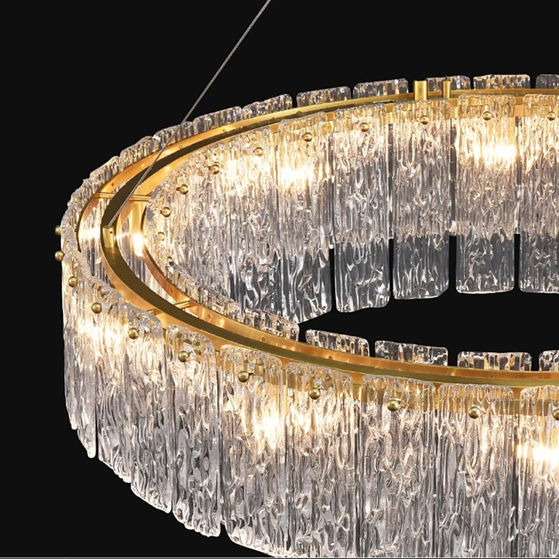 Modern Creative Water Ripple Glass Pendant Light – Luxurious LED Ceiling Fixture