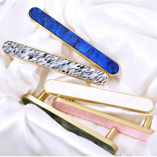 Brass and Acrylic Cabinet Handles – Colorful European Pulls for Wardrobes and Furniture