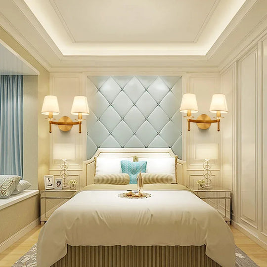 European Style Copper LED Wall Lamp for Bedroom & Living Room