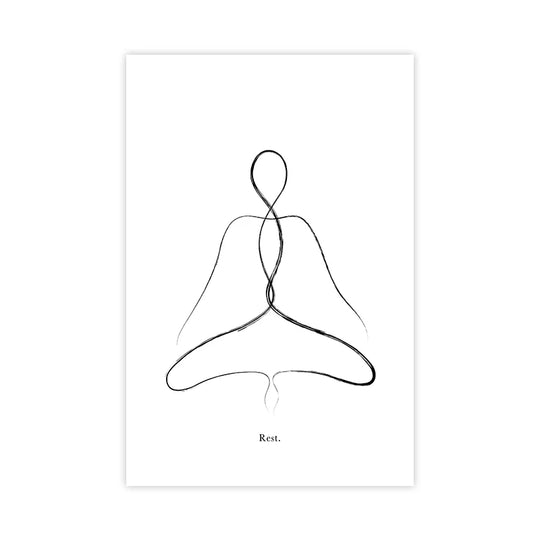 Minimalist Yoga Line Art Canvas Wall Art