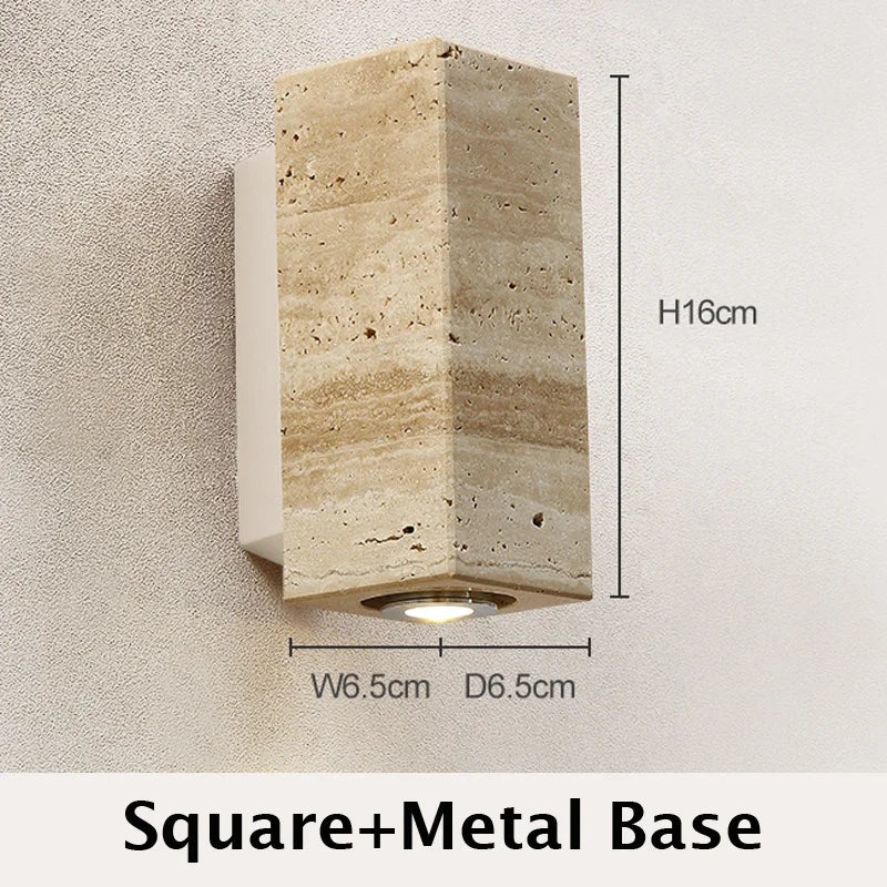 Wabi Sabi Marble Wall Lamp Japanese Bedside Living Room Sconce