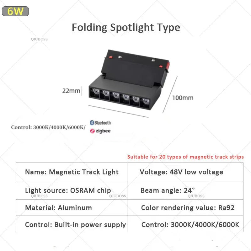 Smart Magnetic Track LED Light – Modern Dimmable Ceiling & Spot Lighting