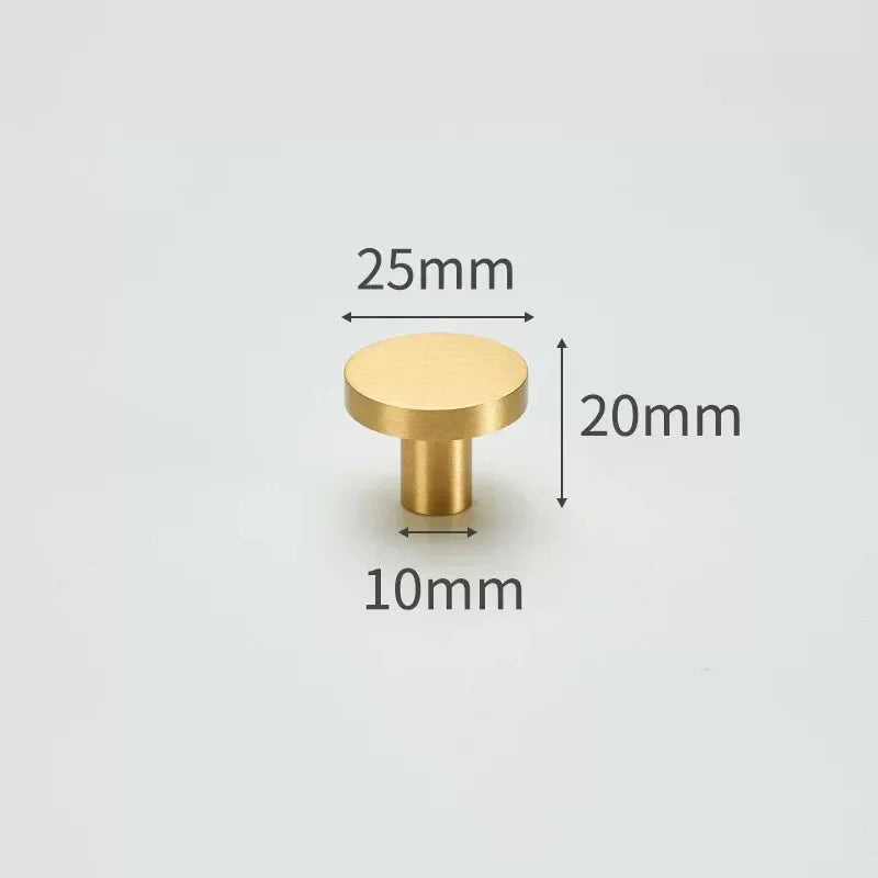 Modern Solid Brass Cabinet Knobs – Minimalist Wardrobe & Kitchen Pulls