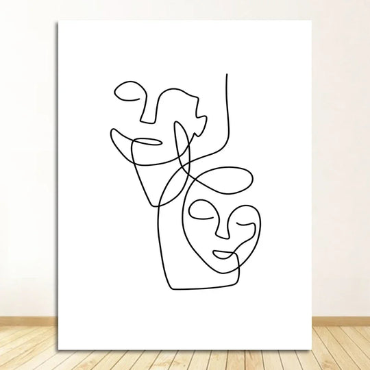 Minimalist Abstract Line Art Figure Canvas Wall Art