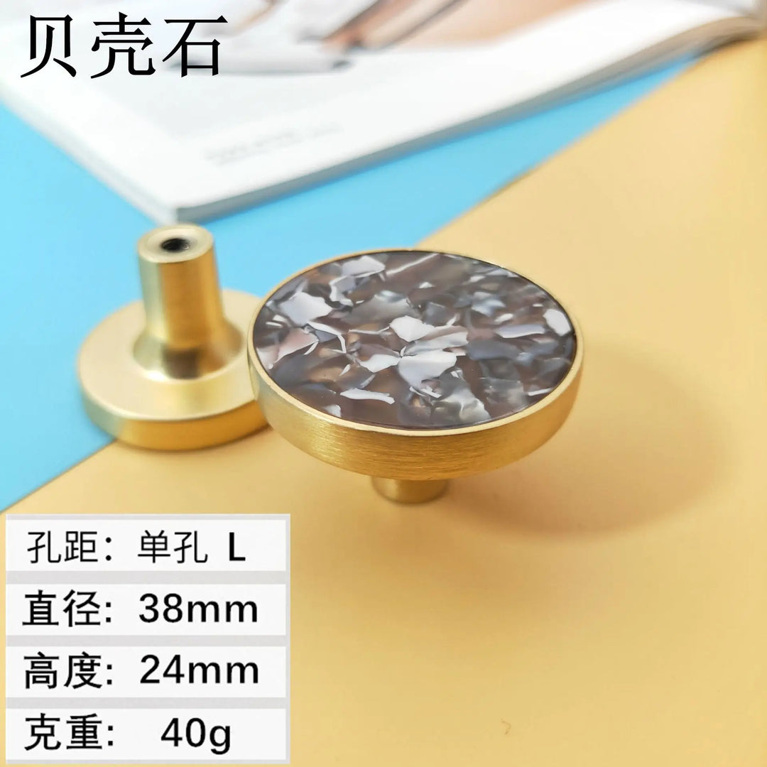 Shell Cabinet Handles – Gold Single-Hole Knobs & Multipurpose Hooks