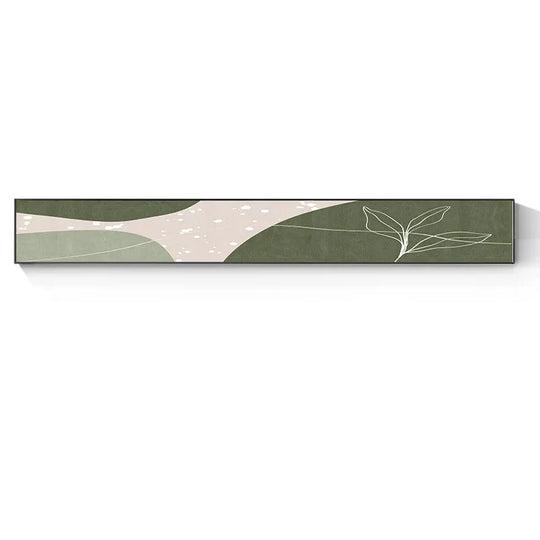 Slim Wide Format Green Beige Abstract Canvas Wall Art