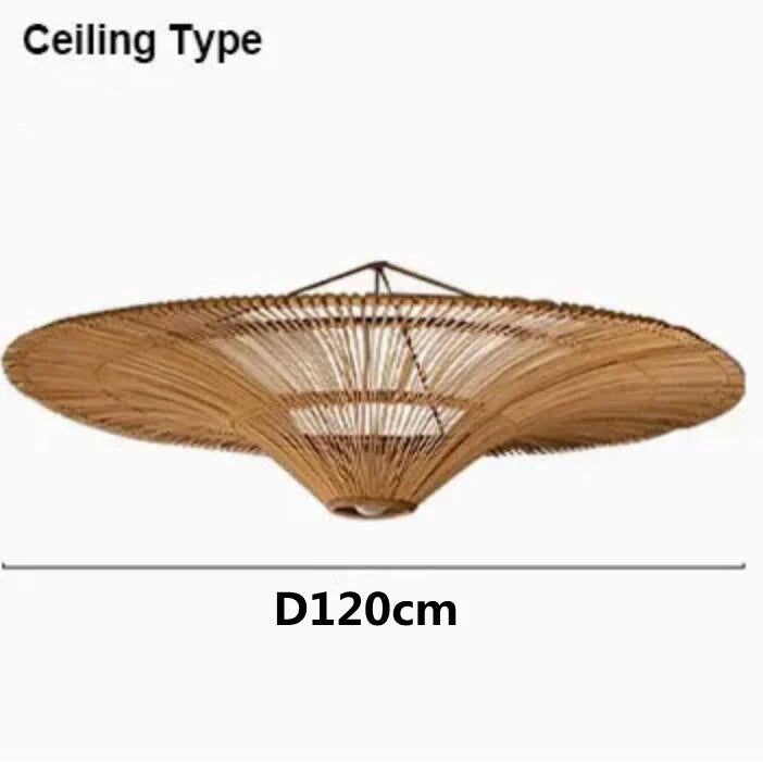Large Wicker Pendant Lamp – Wabi Sabi Rattan Hanging Light