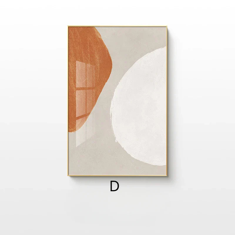 Neutral Shades Beige Brown Abstract Canvas Wall Art Unframed