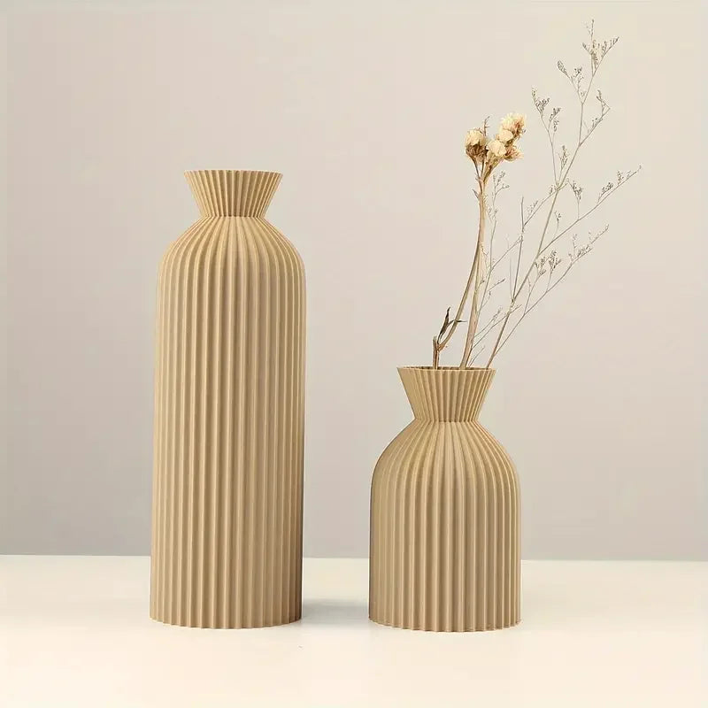 Fluted Modern Decorative Vase Table Centerpiece Decor